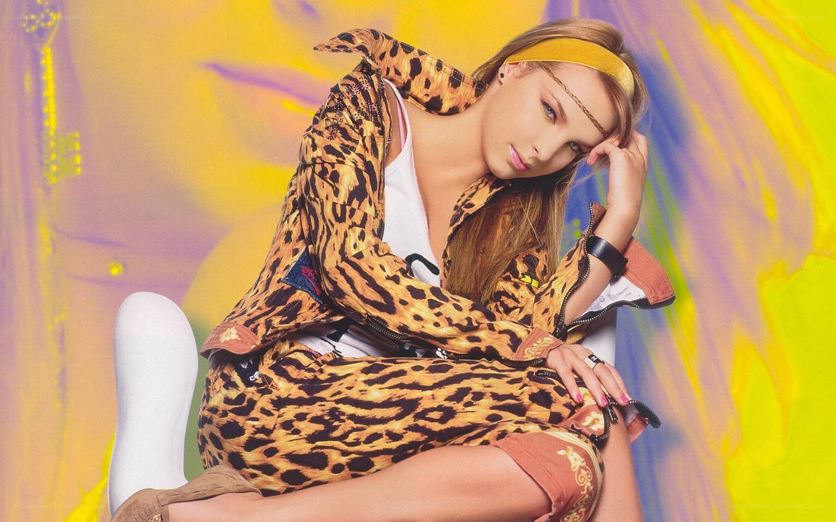 woman in leopard print outfit