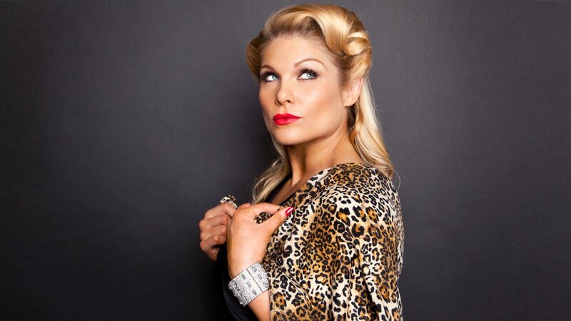 woman in leopard print top