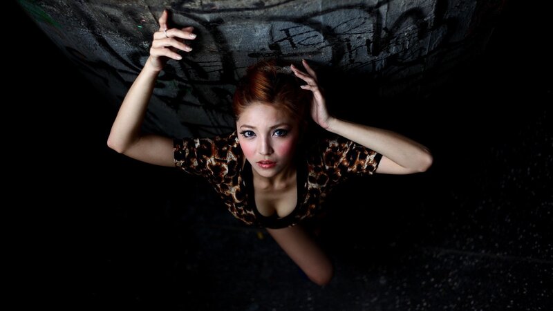 Woman in leopard print top