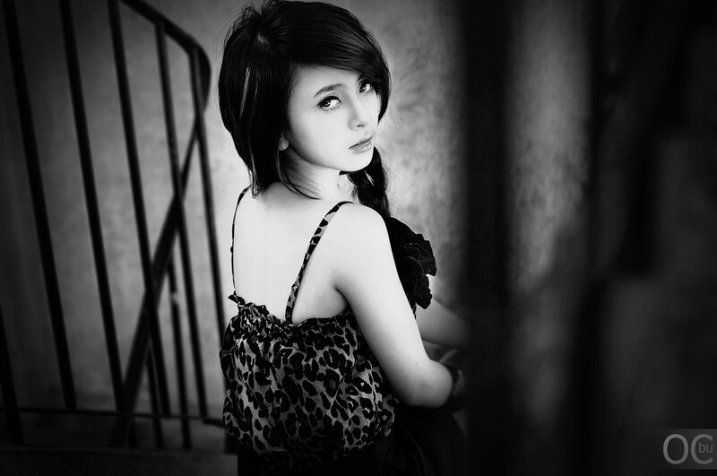 woman in leopard print top