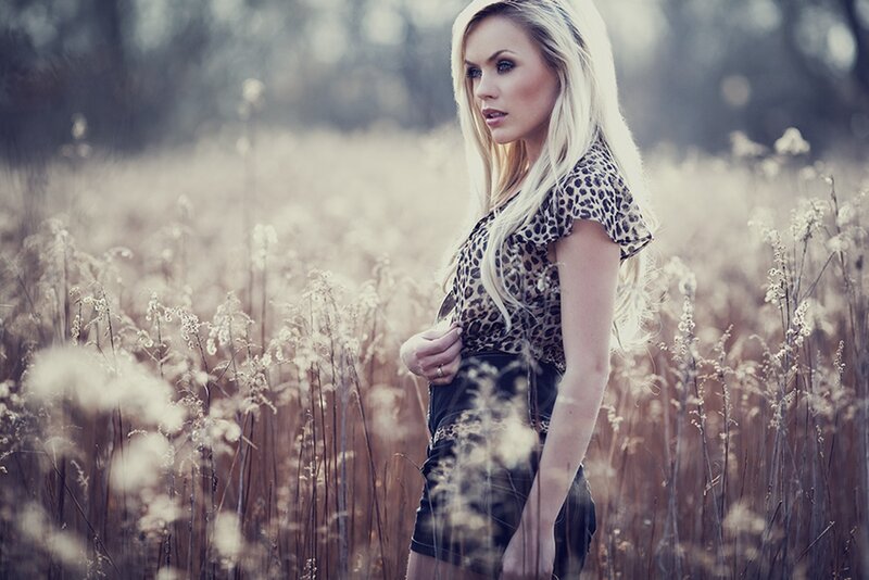 Woman in Leopard Top — Brown, Dramatic, Autumn, Photograph