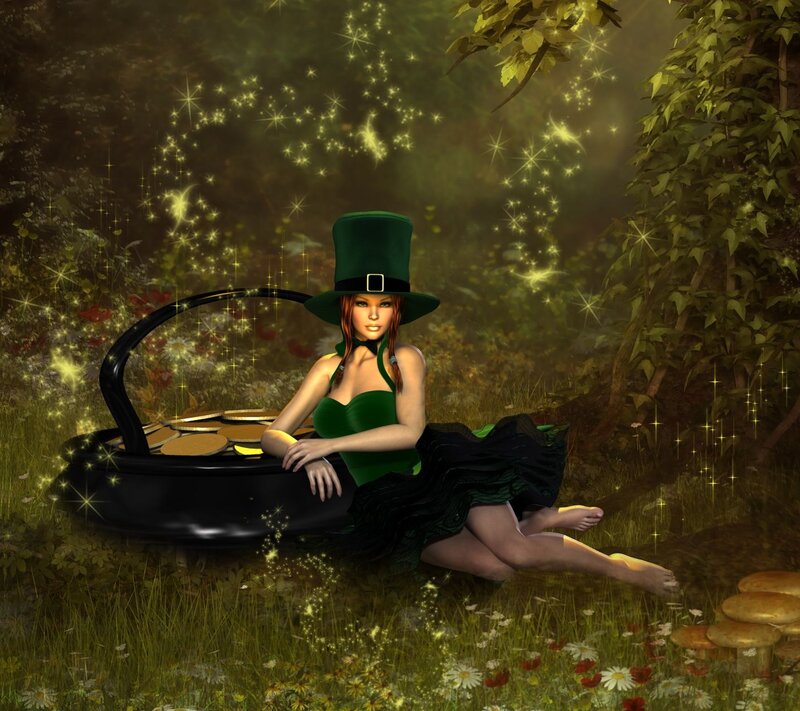 Woman in Leprechaun Hat