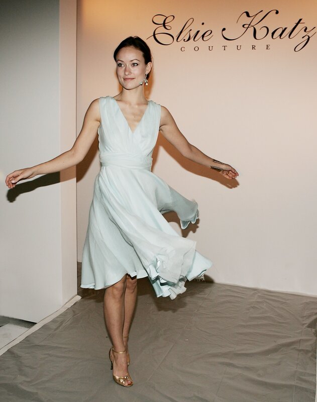 woman in light blue dress