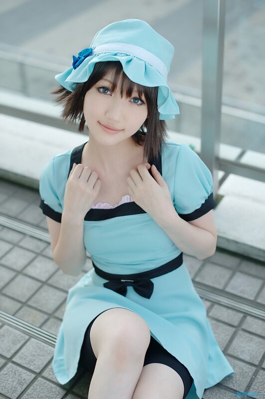 Woman in Light Blue Dress — Light Blue, Calm, Photograph, Hat