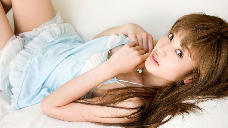 woman in light blue pajamas