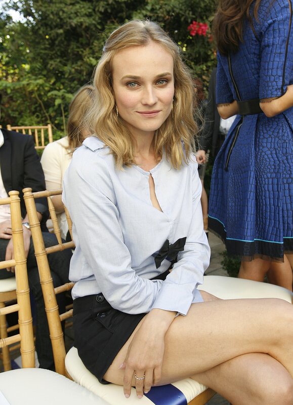 woman in light blue shirt