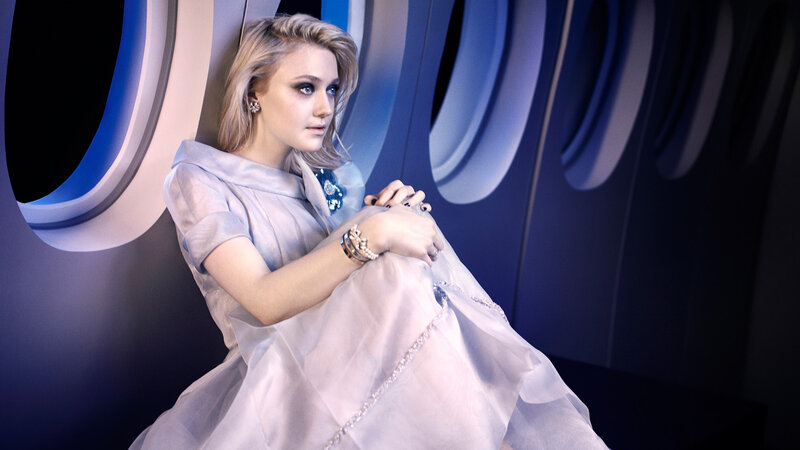 Woman in Light Dress — Blue, Dramatic