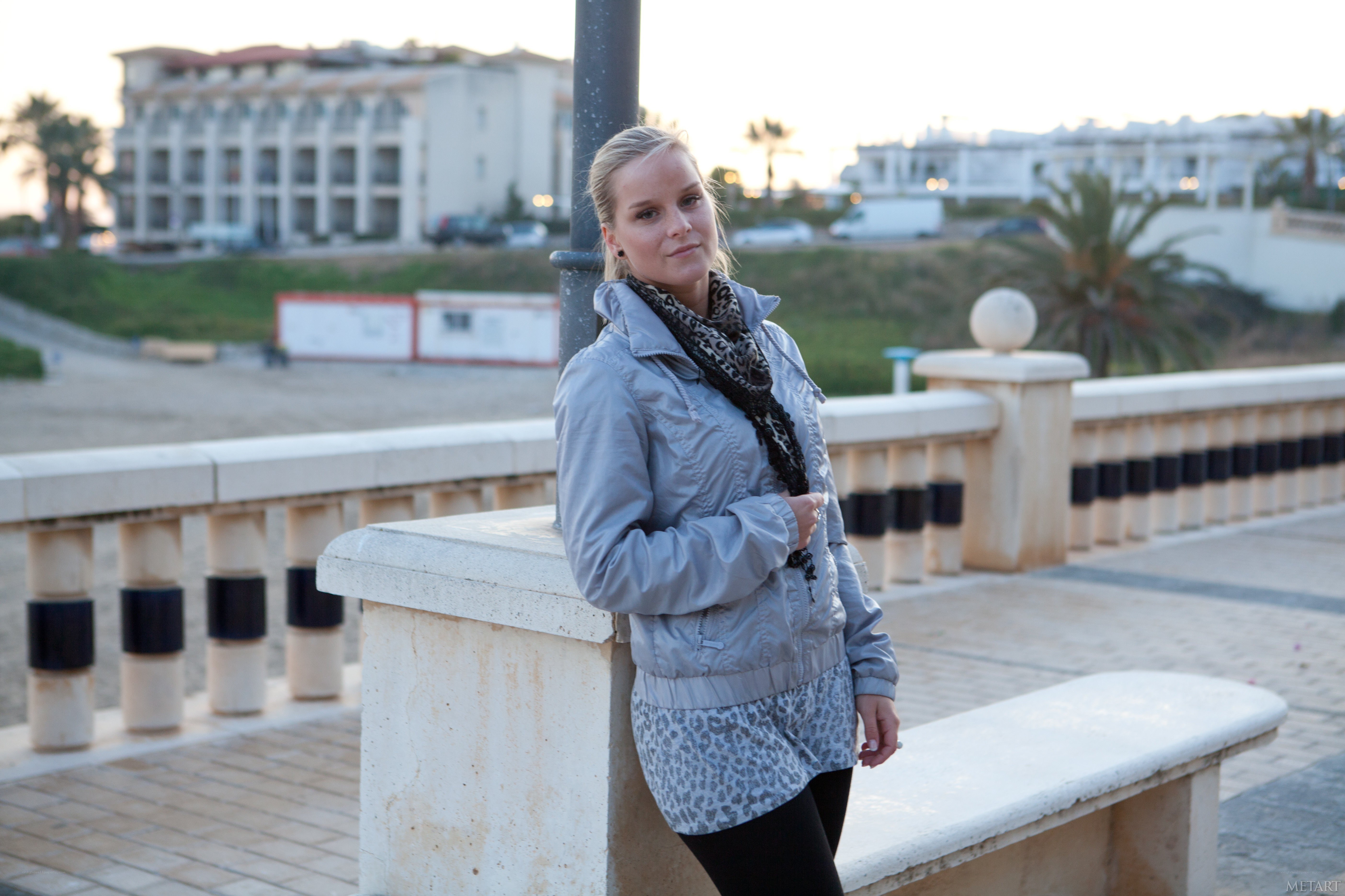 woman in light jacket