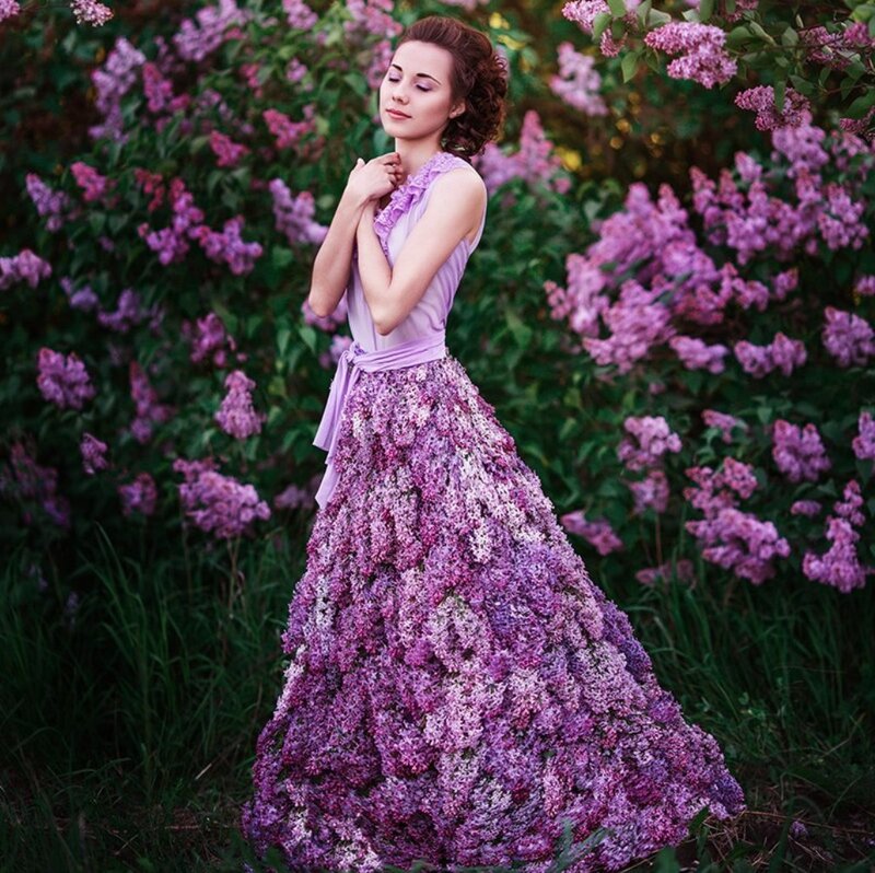 Woman in Lilac Dress