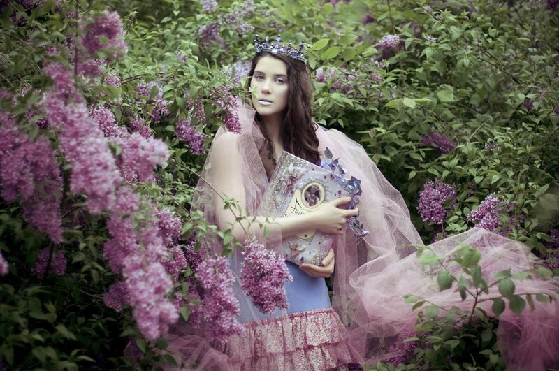 Woman in Lilac Garden