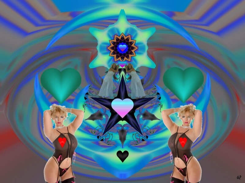 Woman in Lingerie — Blue, Psychedelic