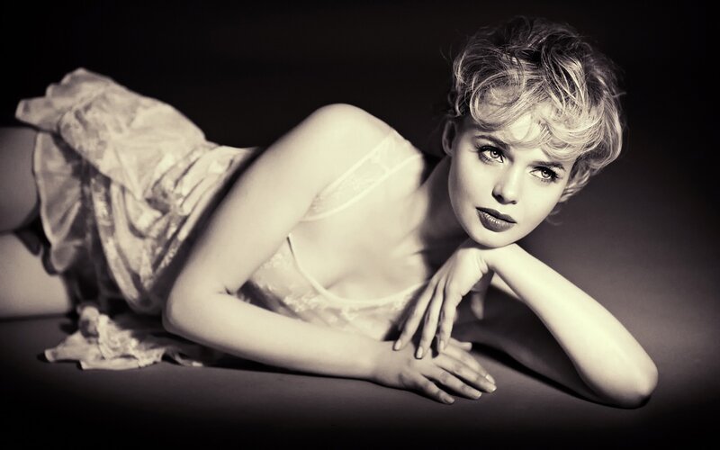 woman in lingerie lying down