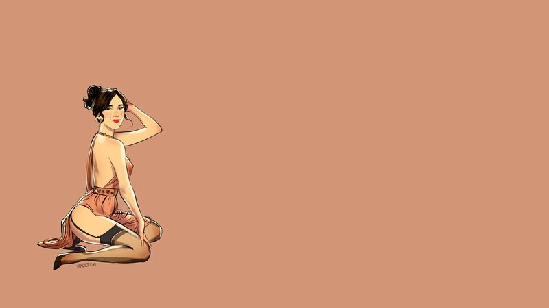 Woman in Lingerie — Peach
