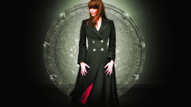 Woman in Long Coat — Black, Dramatic, Photograph, Circular Portal