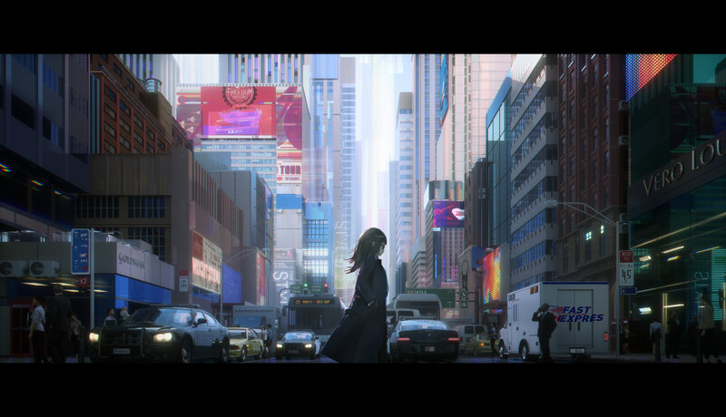 Woman in Long Coat — Gray