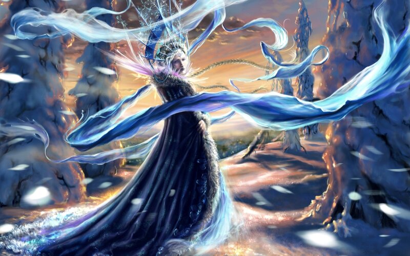 Woman in Long Dark Dress