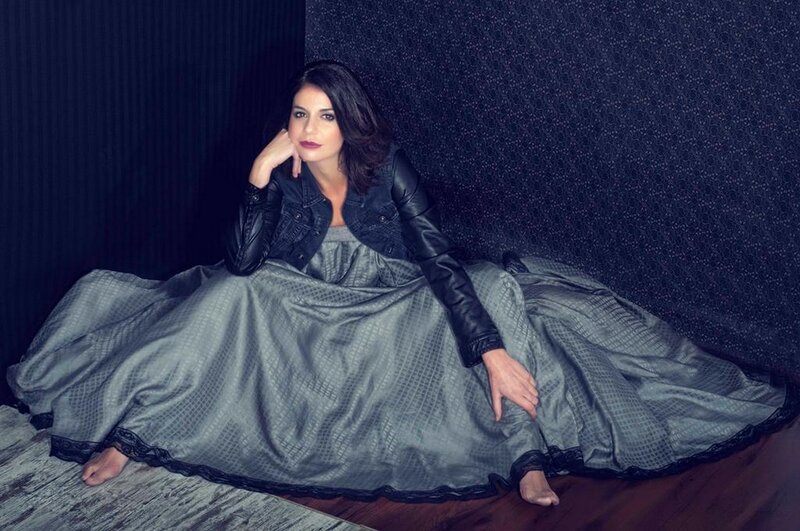Woman in Long Dress — Black, Dramatic, Night, Photograph