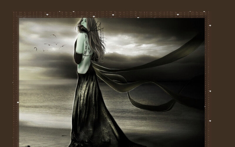 Woman in Long Dress — Black, Dramatic, Night