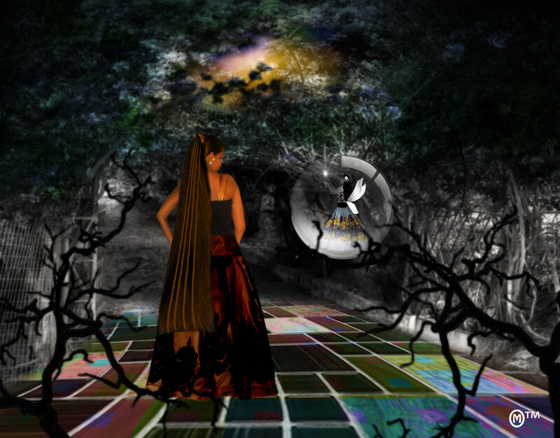 Woman in Long Dress — Black, Mysterious