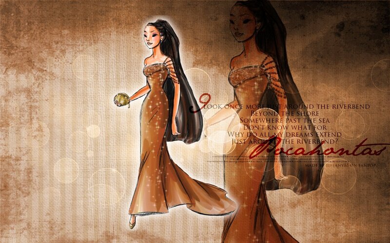 Woman in Long Dress — Brown, Dramatic, Illustration