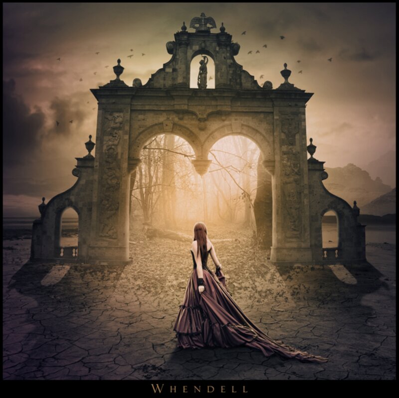 Woman in Long Dress — Brown, Dramatic, Sunset