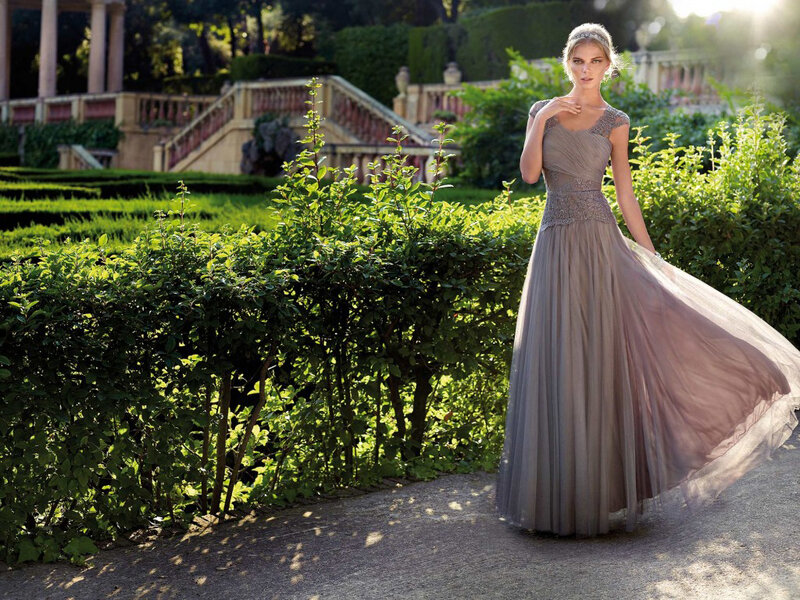 Woman in Long Dress — Green, Serene, Afternoon