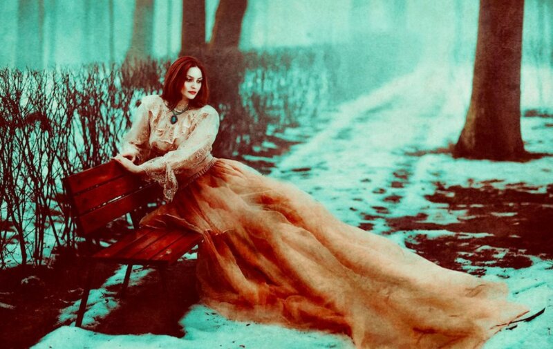 Woman in Long Dress — Teal