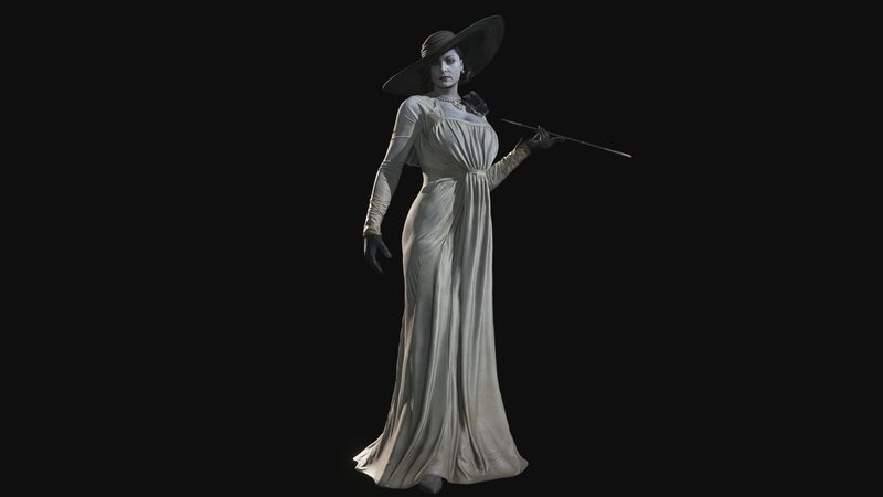 Woman in Long Dress — White, Dramatic, 3d Render