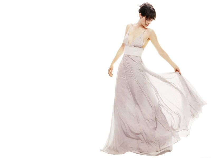 Woman in Long Dress — White