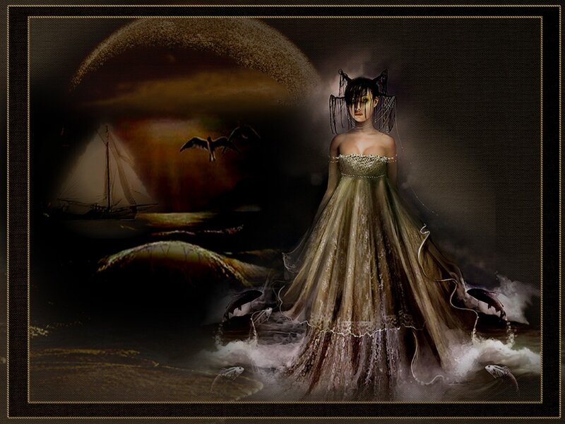 Woman in Long Gown — Brown