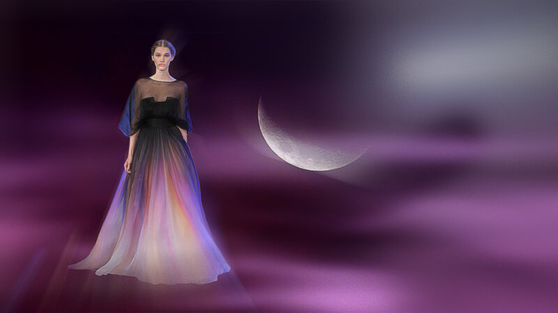 Woman in Long Gown — Purple