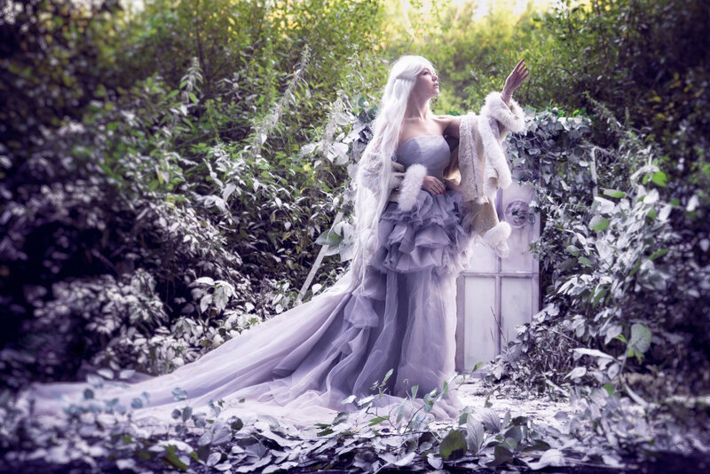 Woman in Long Gown — White, Serene