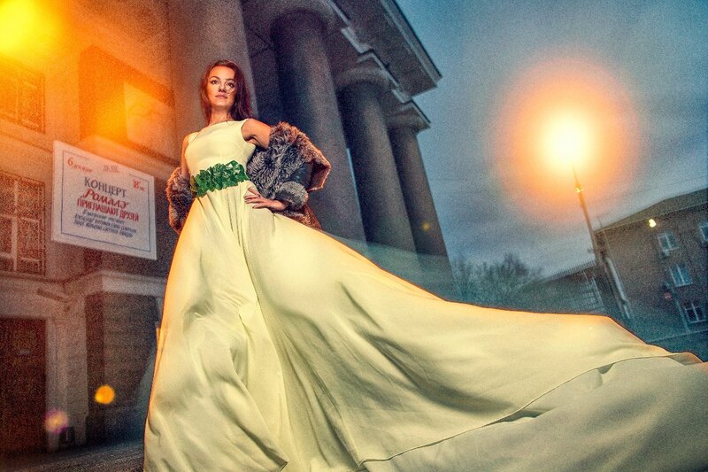 Woman in Long Gown — Yellow