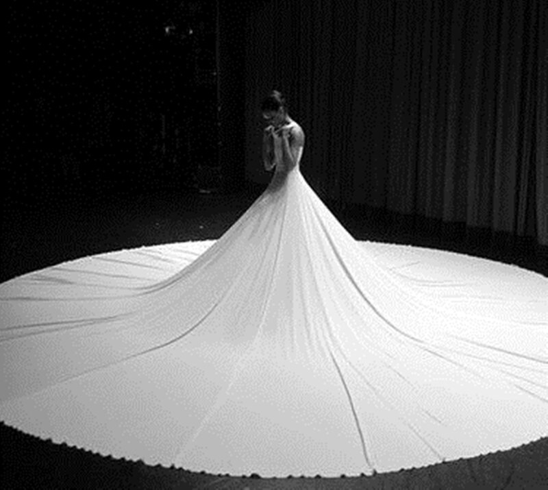 Woman in Long White Dress