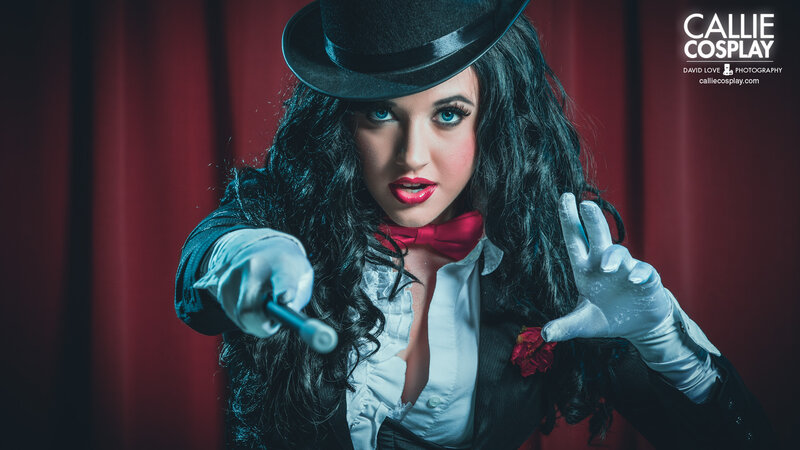 Woman in Magician Costume — Black, Dramatic