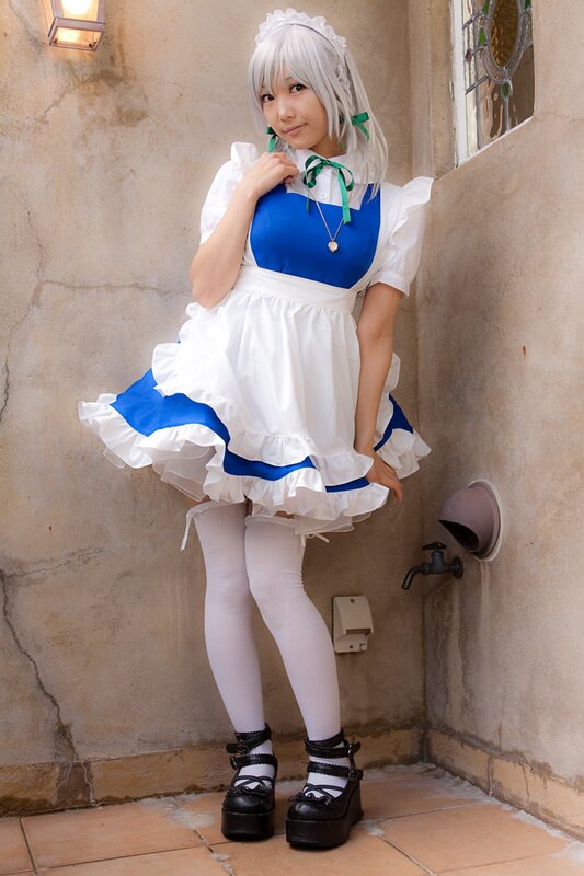 woman in maid costume