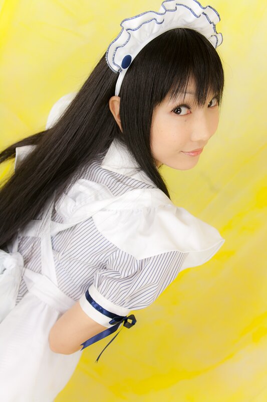 woman in maid costume