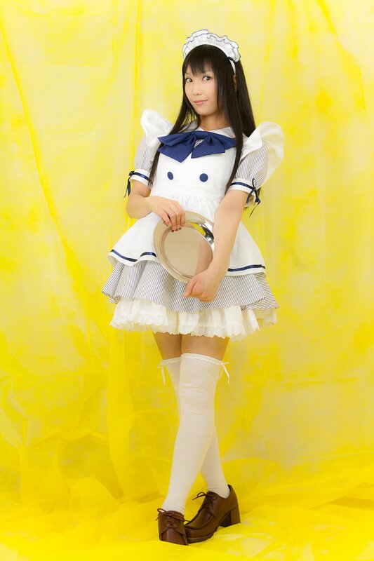woman in maid costume