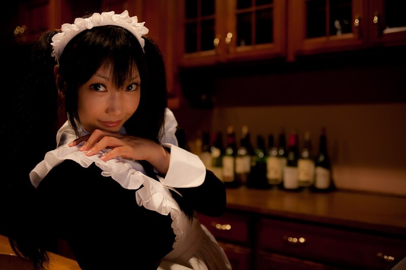 woman in maid costume