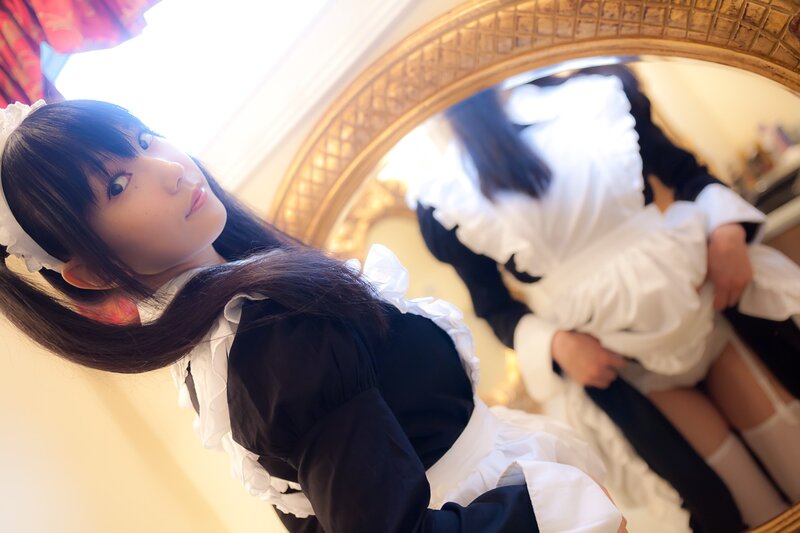 woman in maid costume