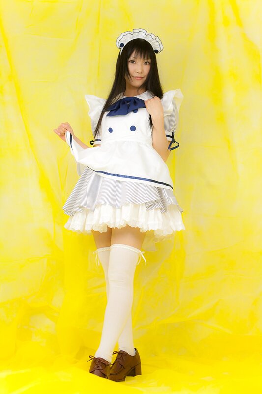woman in maid costume