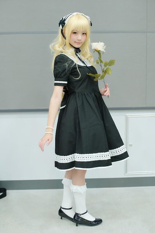 woman in maid costume