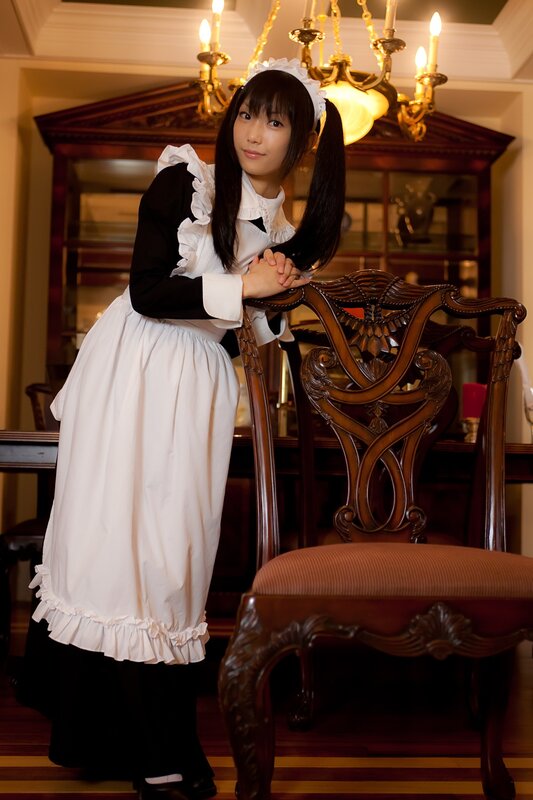 woman in maid costume