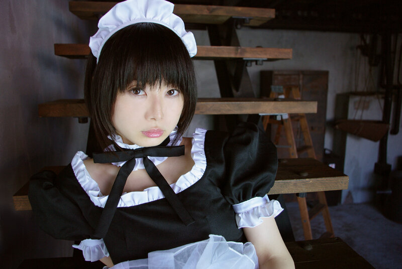 woman in maid costume