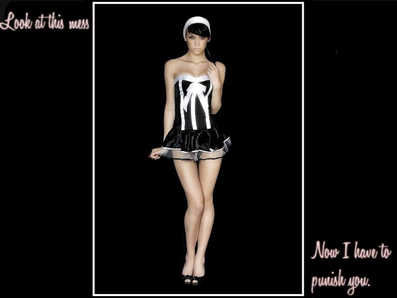 woman in maid costume