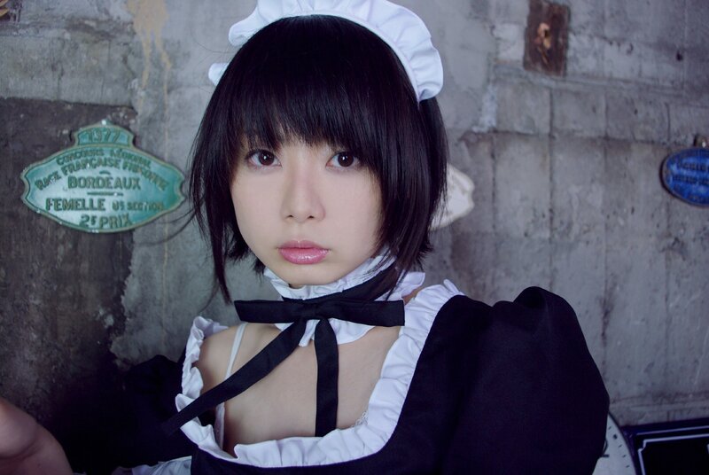 woman in maid costume