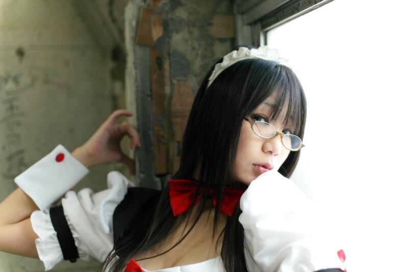 woman in maid costume