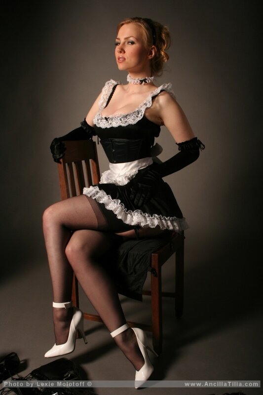 woman in maid costume
