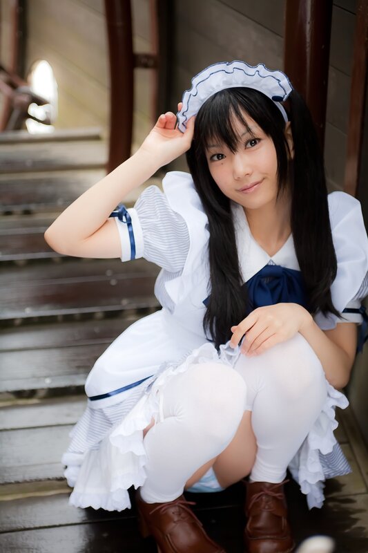 Woman in Maid Costume — White, Calm, Afternoon