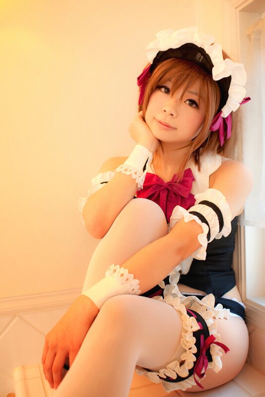 Woman in Maid Costume — White, Calm, Photograph